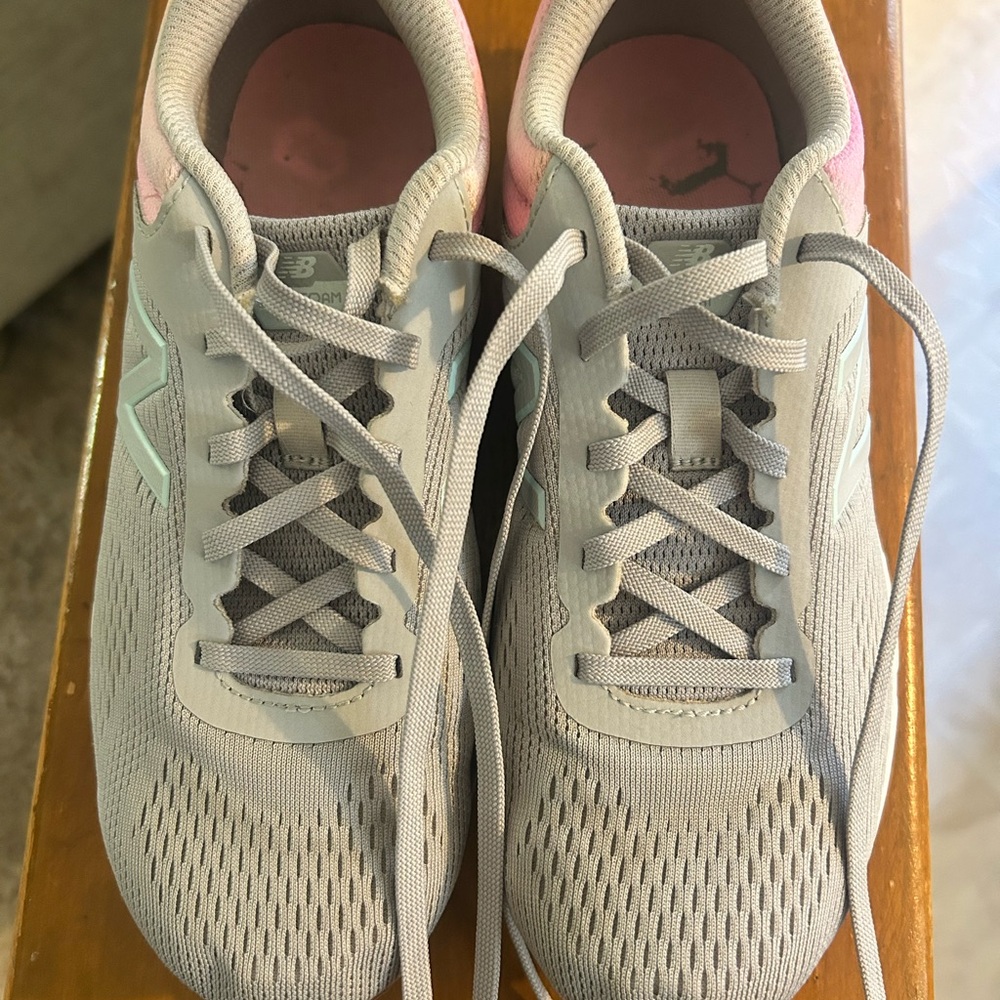 New Balance Gray and Pink Sneakers